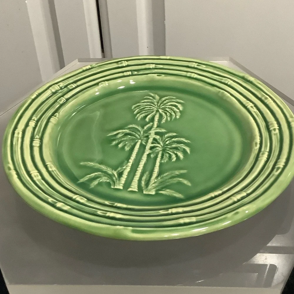 SUR LA TABLE Palm Tree Bamboo Decorative Desert Plate 8.24” (3)
